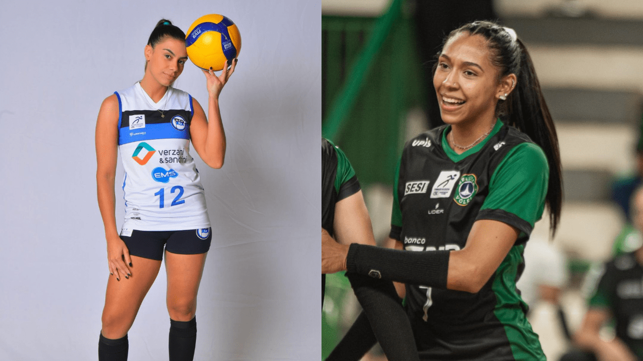 Líbero Kika e oposta Amanda Marques, reforços do Minas vôlei (foto: Reprodução/Instagram; Rogério Bertoldo Guerreiro)