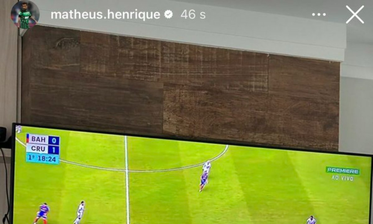Matheus Henrique assiste à jogo do Cruzeiro (foto: Reprodução/Instagram)