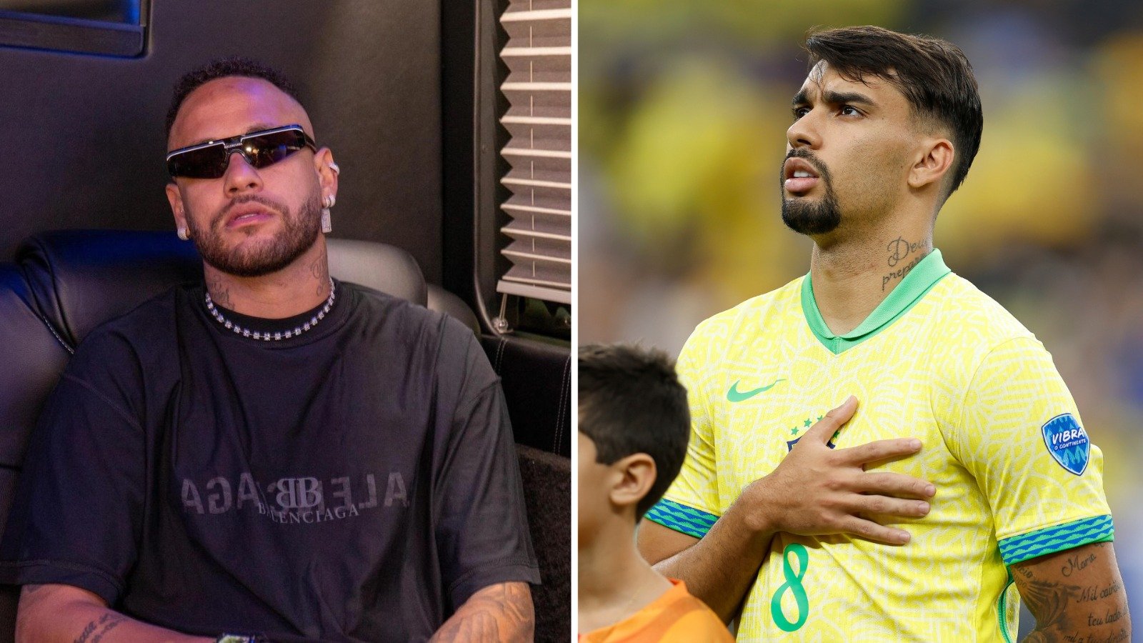 Neymar saiu em defesa de Paquetá (foto: Redes sociais/Reprodução e Rafael Ribeiro/CBF)