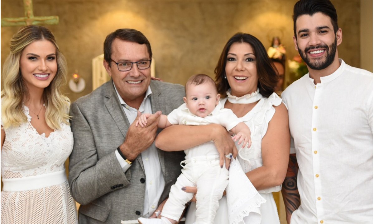 Pedro Lourenço em batizado de filho de Gusttavo Lima (foto: Arquivo Pessoal/Andressa Suita)
