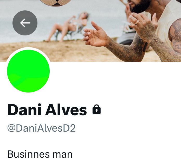 Print de perfil de Daniel Alves no X (antigo Twitter) - (foto: Redes sociais/Reprodução)