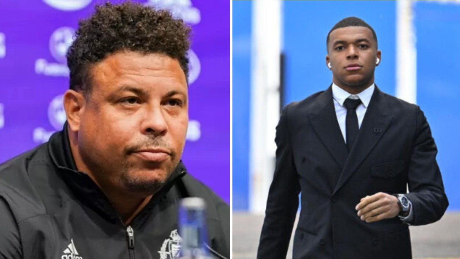Ronaldo pretende utilizar o fato de o Real Valladolid enfrentar grandes nomes do futebol mundial, como Mbappé, a seu favor (foto: Real Valladolid/Divulgação e Julien Scussel/PSG)