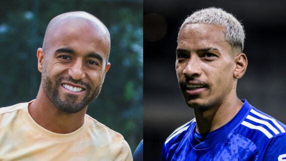 Lucas Moura (à esquerda) e Matheus Pereira (à direita) (foto: Montagem de fotos de Divulgação/São Paulo e Gustavo Aleixo/Cruzeiro)