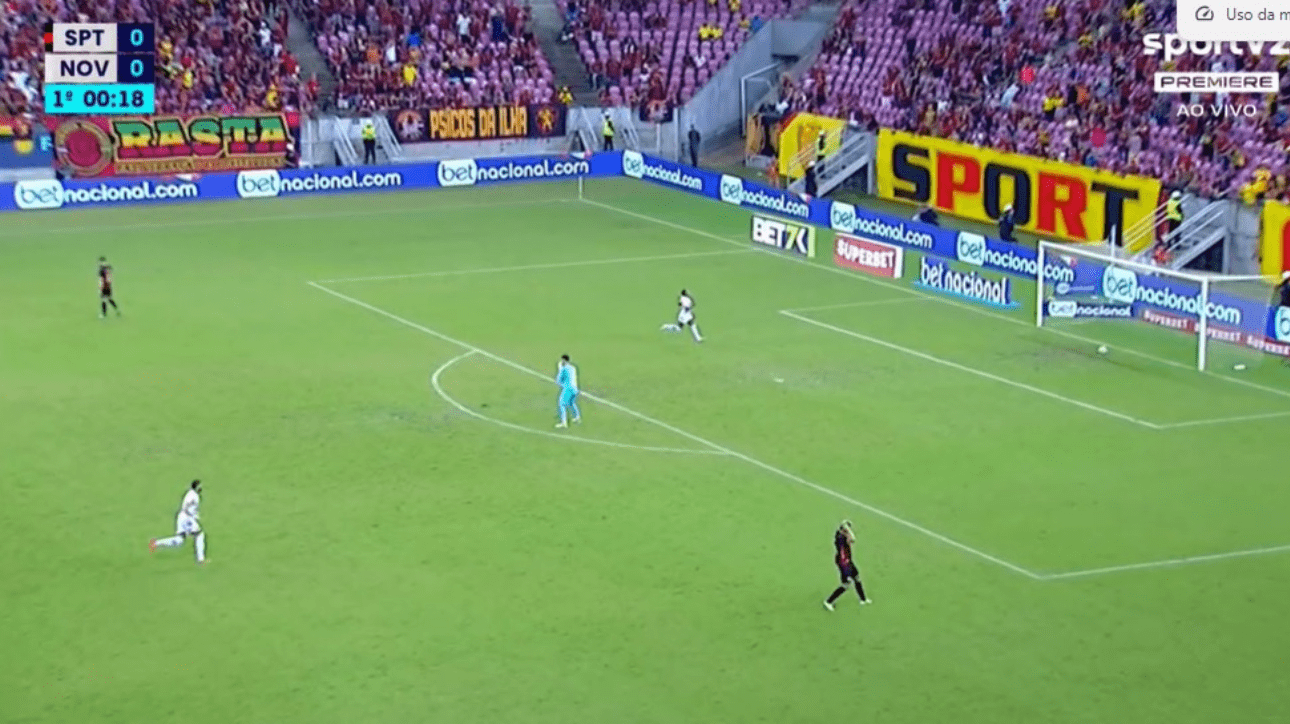 Jogo entre Sport e Novorizontino, pela 12ª rodada da Série B (foto: Reprodução/Premiere)