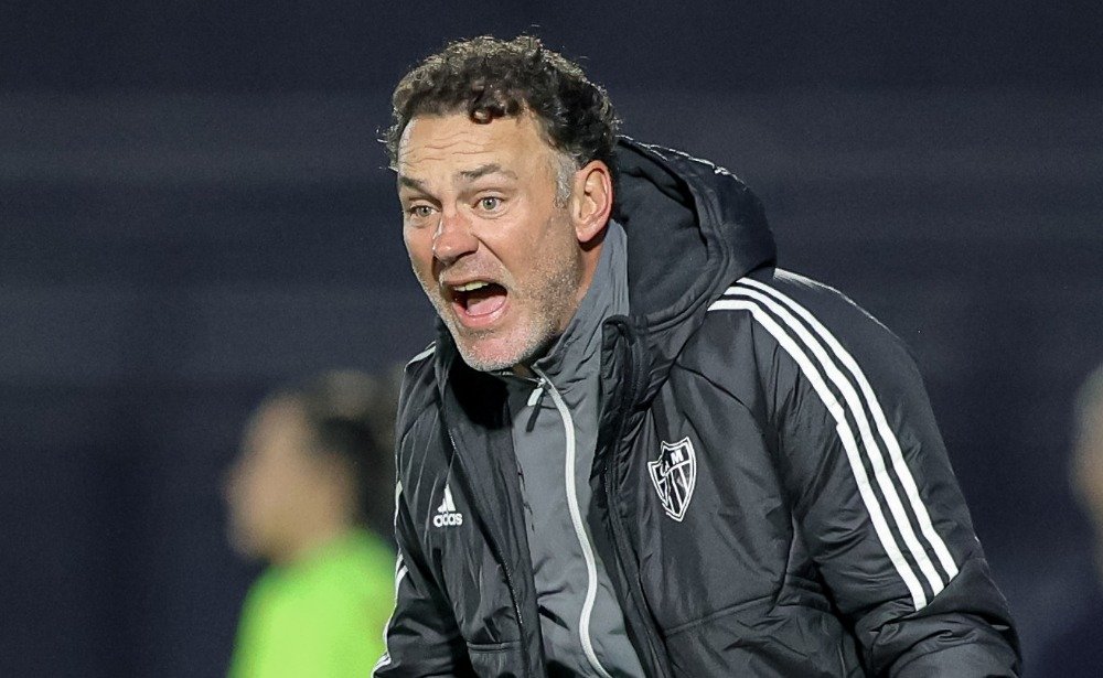 Milito durante RB Bragantino x Atlético (foto: Pedro Souza/Atlético)