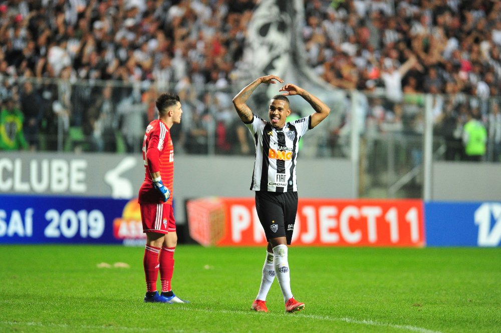 Alerrandro em comemoração de gol pelo Atlético, contra o São Paulo, em 2019 (foto: Ramon Lisboa/EM/D.A Press)