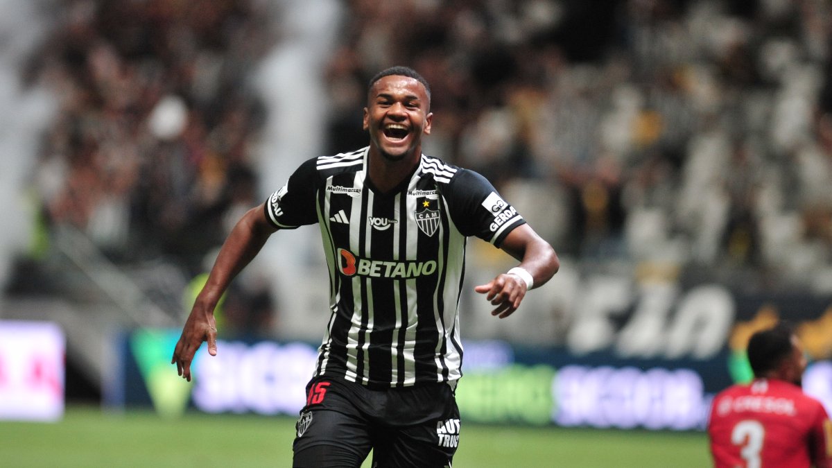 Alisson comemora gol pelo Galo (foto: Alexandre Guzanshe/EM/D.A. Press)