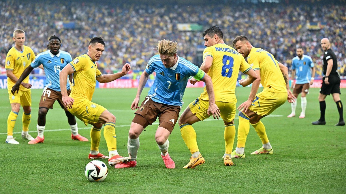 Bélgica e Ucrânia empataram sem gols pela Euro 2024 (foto: FABRICE COFFRINI/AFP)