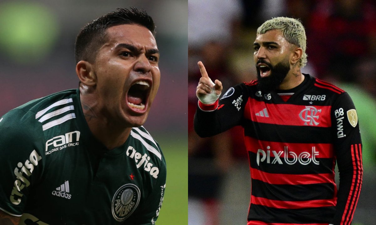 Dudu, atacante do Palmeiras, Gabigol, atacante do Flamengo (foto: AFP)