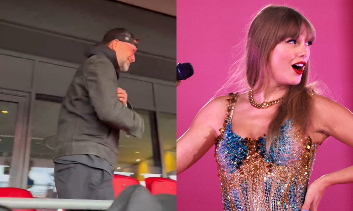 Jurgen Klopp no show de Taylor Swift (foto: Reprodução---AFP)