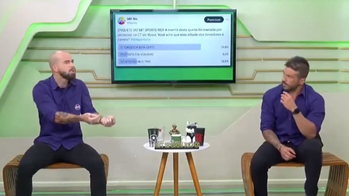 Pedrosa e Venê Casagrande discutindo (foto: Reprodução)