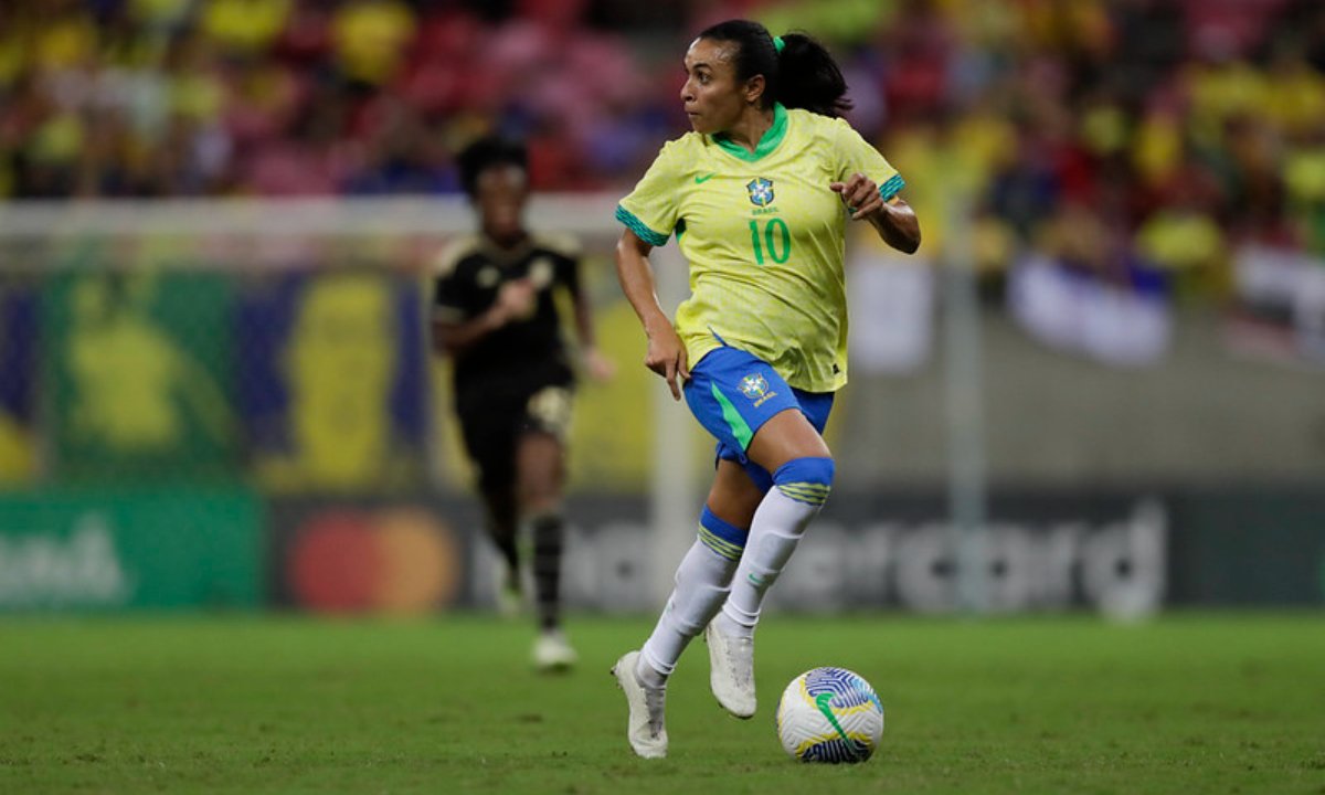 Seleção feminina em amistoso (foto: Lívia Villas Boas / CBF)