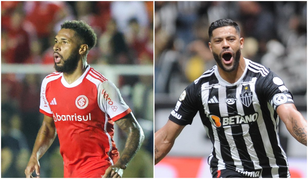 Wesley e Hulk, atacantes de Internacional e Atlético (foto: Ricardo Duarte/Internacional e Alexandre Guzanshe/EM/D.A Press)