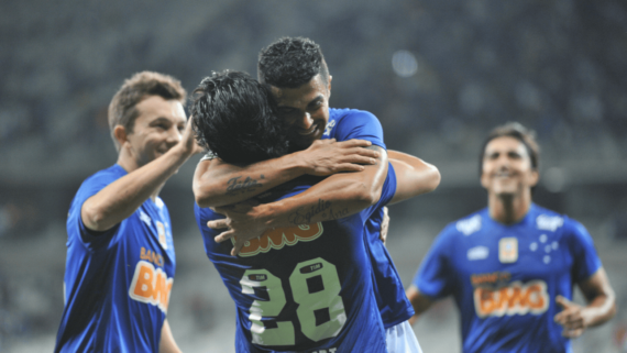Ricardo Goulart, Egídio, Dagoberto e Marcelo Moreno, jogadores do Cruzeiro em 2014 (foto: Alexandre Guzanshe/EM/D.A Press)