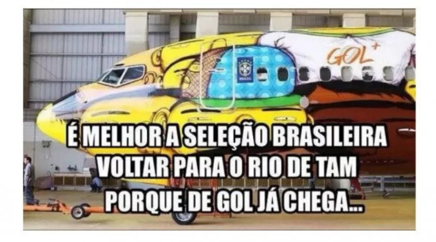 Meme sobre derrota do Brasil