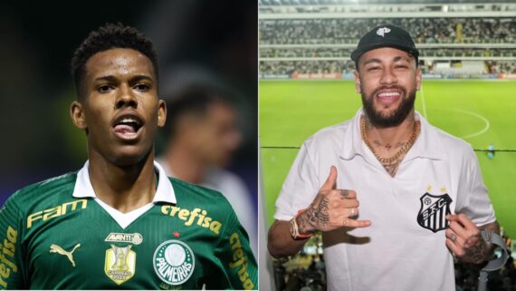 Estêvão, joia do Palmeiras, e Neymar, ídolo do Santos (foto: Cesar Greco/Palmeiras e Santos/Divulgação)