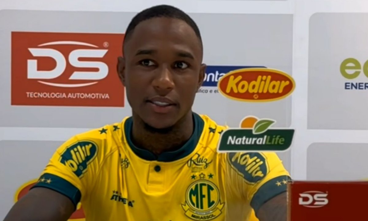 João Pedro em entrevista de apresentação no Mirassol (foto: Divulgação/Mirassol)