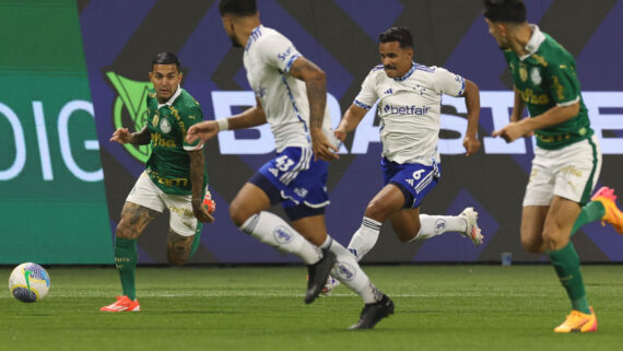 Dudu, do Palmeiras, em jogo contra o Cruzeiro (foto: Cesar Greco/Palmeiras)