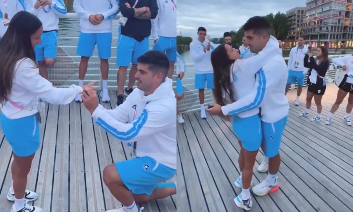 Pedido de casamento na vila olímpica (foto: Reprodução)