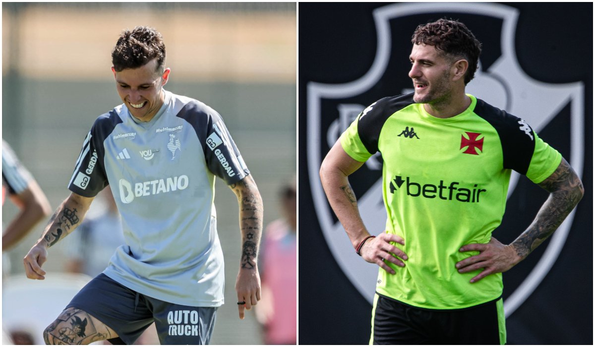 Bernard e Vegetti, dois dos destaques do confronto entre Atlético e Vasco (foto: Pedro Souza/Atlético e Leandro Amorim/Vasco)