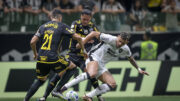 Jogadores de Atlético e Botafogo disputam bola (foto: Pedro Souza/Atlético)