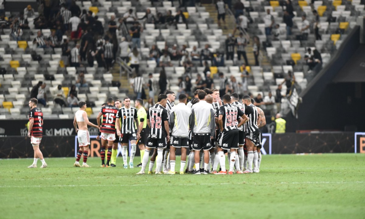 Atlético perdeu para o Flamengo na Arena MRV (foto: Ramon Lisboa/EM/D.A Press)