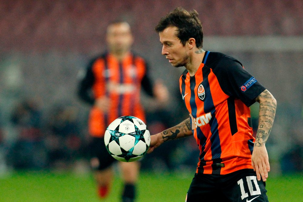 Bernard nos tempos de Shakhtar Donetsk, em novembro de 2017 (foto: Carlo Hermann/AFP)