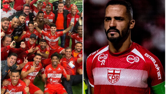 CRB eliminou o Palmeiras na Copa do Brasil de 2021 e tem Anselmo Ramon como grande destaque (foto: Divulgação/CRB e Francisco Cedrim/CRB)
