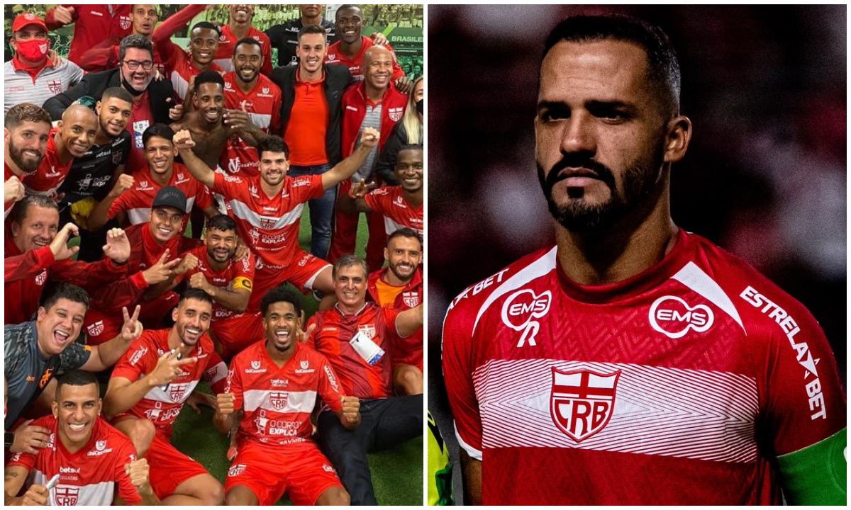 CRB eliminou o Palmeiras na Copa do Brasil de 2021 e tem Anselmo Ramon como grande destaque - (foto: Divulgação/CRB e Francisco Cedrim/CRB)