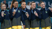 Brasil ficou com o bronze na ginástica artística feminina por equipes (foto: Leandro Couri/EM D.A Press)