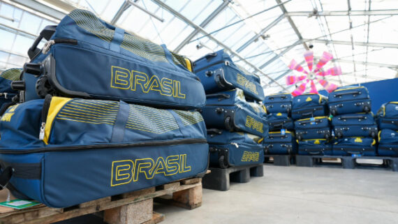 Malas dos atletas do Brasil em Paris (foto: Reprodução/Time Brasil)