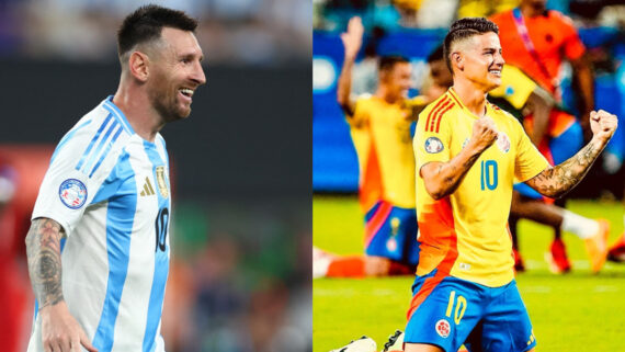 Argentina e Colômbia se enfrentam pela final da Copa América (foto: Reprodução/@afaseleccion e Reprodução/@fcfseleccioncol)