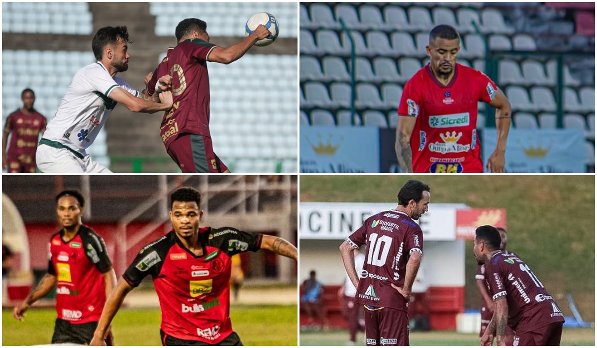 Ipatinga, Democrata-SL, Pouso Alegre e Patrocinense decepcionaram na Série D (foto: Divulgação/Ipatinga, Divulgação/Democrata-SL, Divulgação/Pouso Alegre e Divulgação/Patrocinense)