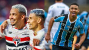 São Paulo e Grêmio se enfrentam pelo Campeonato Brasileiro (foto: Divulgação/São Paulo e Lucas Uebel/Grêmio)