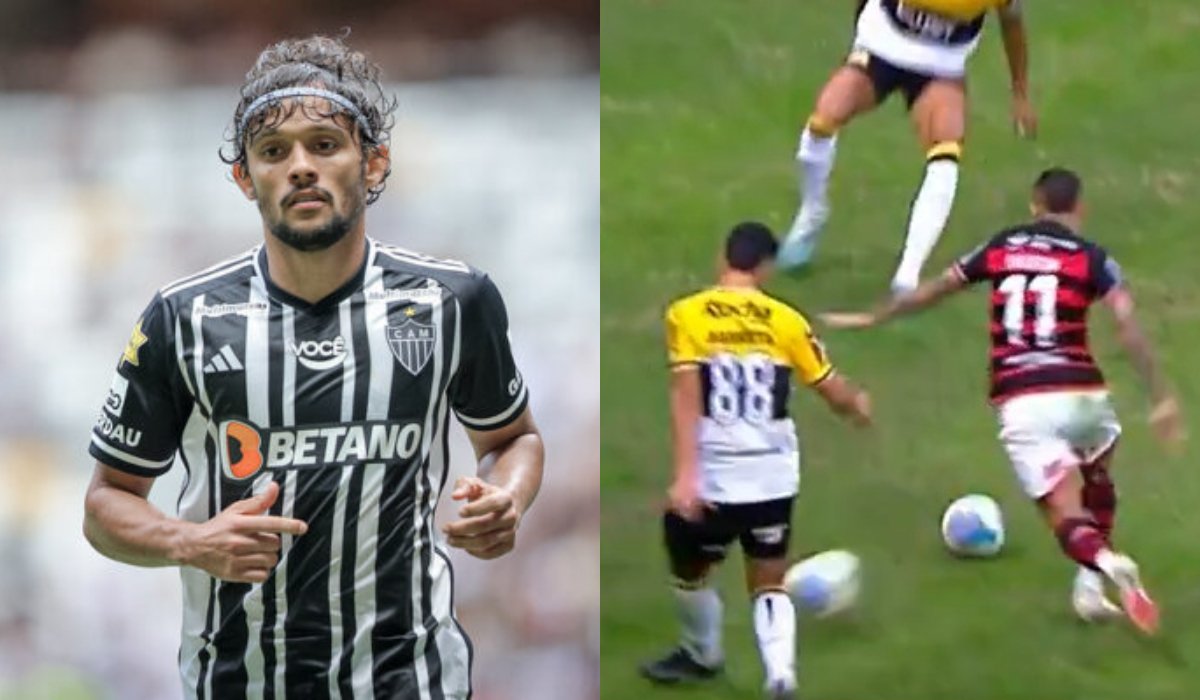 Scarpa e lance de Flamengo x Criciúma (foto: Pedro Souza / Atlético e reprodução)