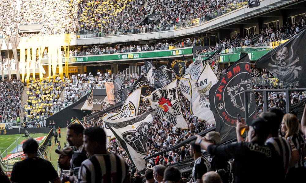 Torcedores do Atlético durante jogo na Arena MRV (foto: Pedro Click / Atlético)