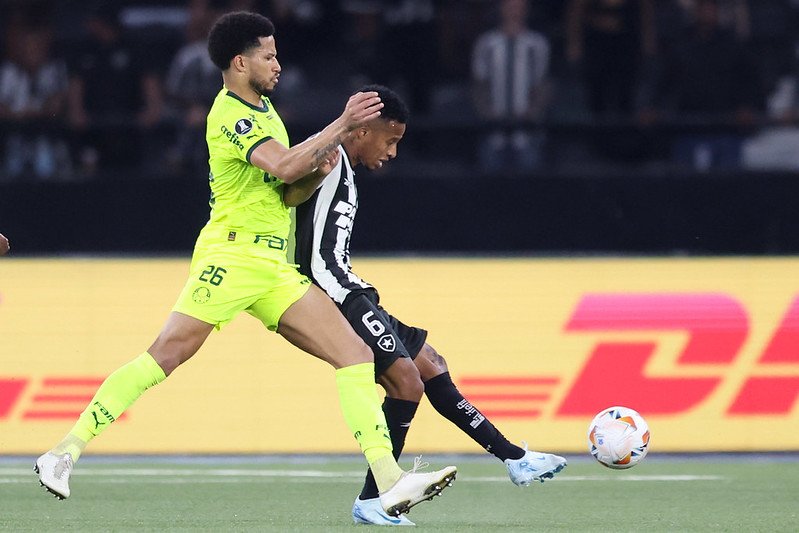 Murilo, do Palmeiras, e Tchê-tchê, do Botafogo (foto: Vitor Silva/Botafogo)
