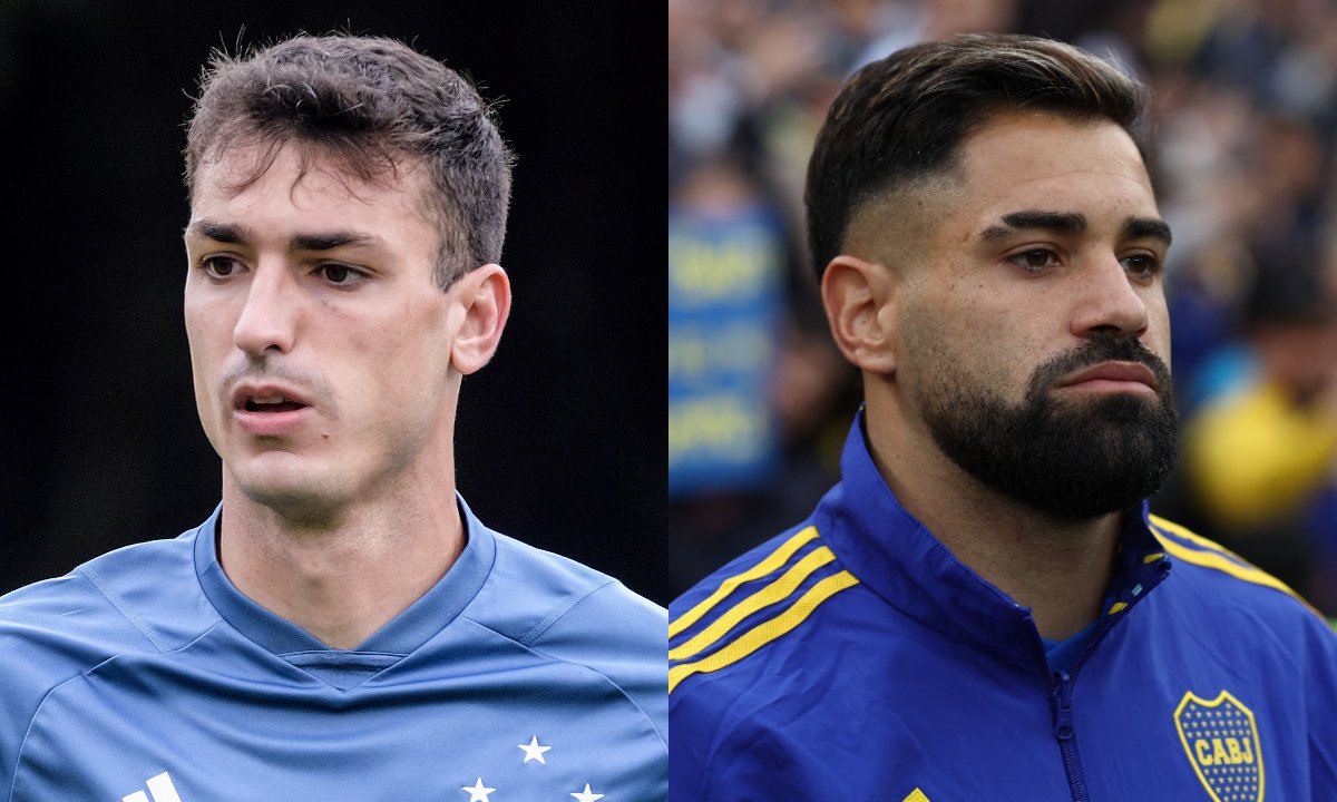 Juan Dinenno e Milton Giménez (foto: Montagem de Gustavo Aleixo/Cruzeiro e Alejandro Pagni/AFP)