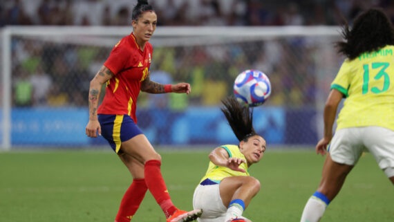 Brasil e Espanha em jogo pela semifinal da Olimpíada de Paris (foto: AFP)