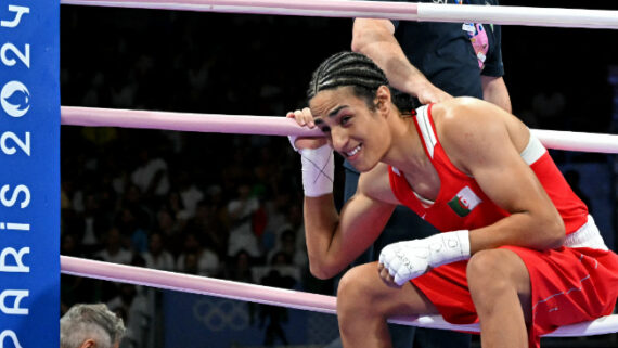 Imane Khalif, boxeadora da Argélia (foto: AFP)