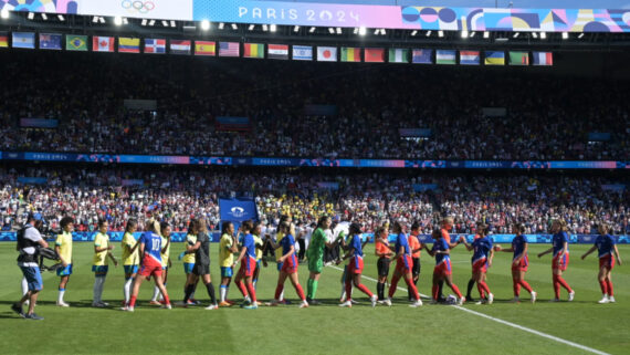 Brasil e Estados Unidos na final da Olimpíada de Paris (foto: Leandro Couri/EM DA Press)