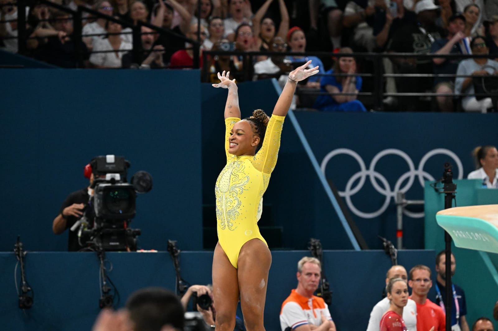 Rebeca Andrade nos Jogos Olímpicos de Paris (foto: Leandro Couri/EM/D.A Press)