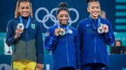 Rebeca Andrade ficou com a prata na ginástica feminina em Paris (foto: Leandro Couri/EM D.A Press)