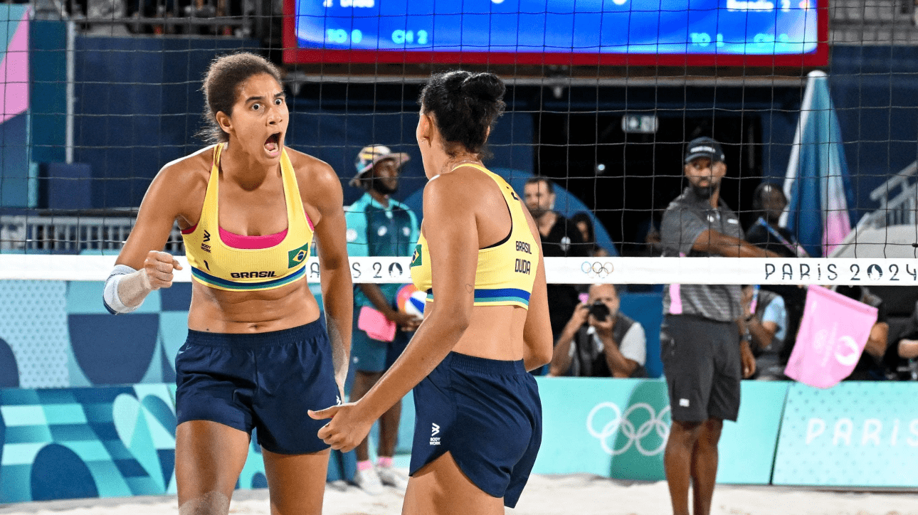Duda e Ana Patrícia, brasileiras do vôlei de praia em Paris 2024 (foto: Leandro Couri/EM/D.A Press)