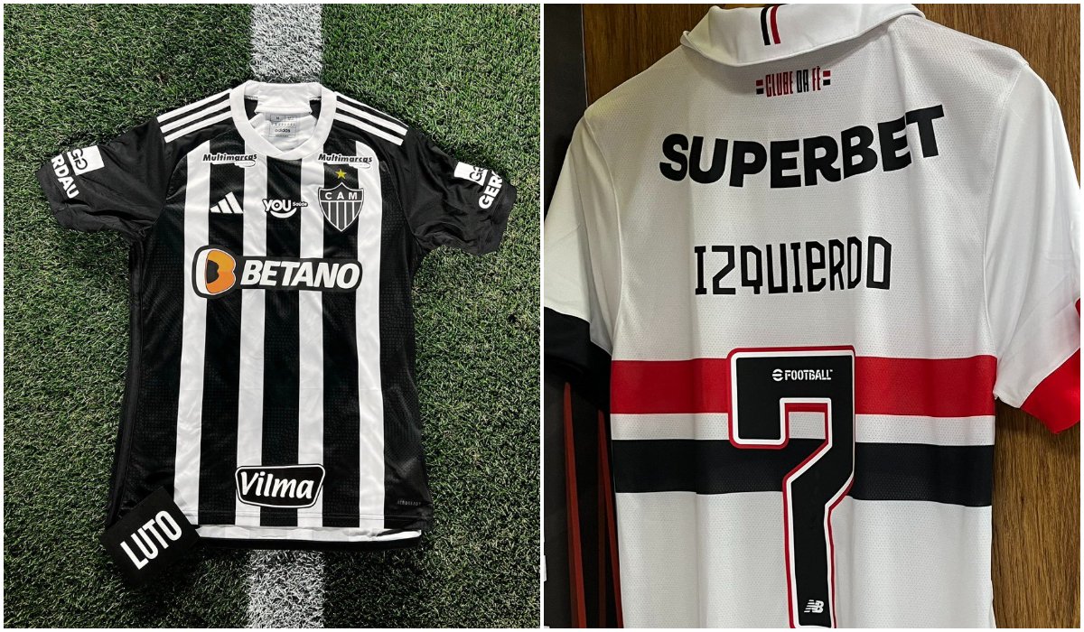 Atlético e São Paulo prestam homenagem a Juan Izquierdo em jogo pela Copa do Brasil (foto: Divulgação/Atlético e Divulgação/São Paulo)