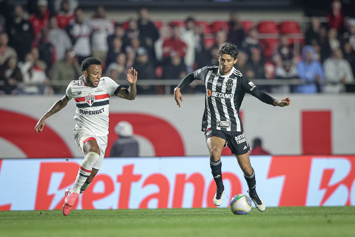 Lance de São Paulo x Atlético (foto: Pedro Souza / Atlético)
