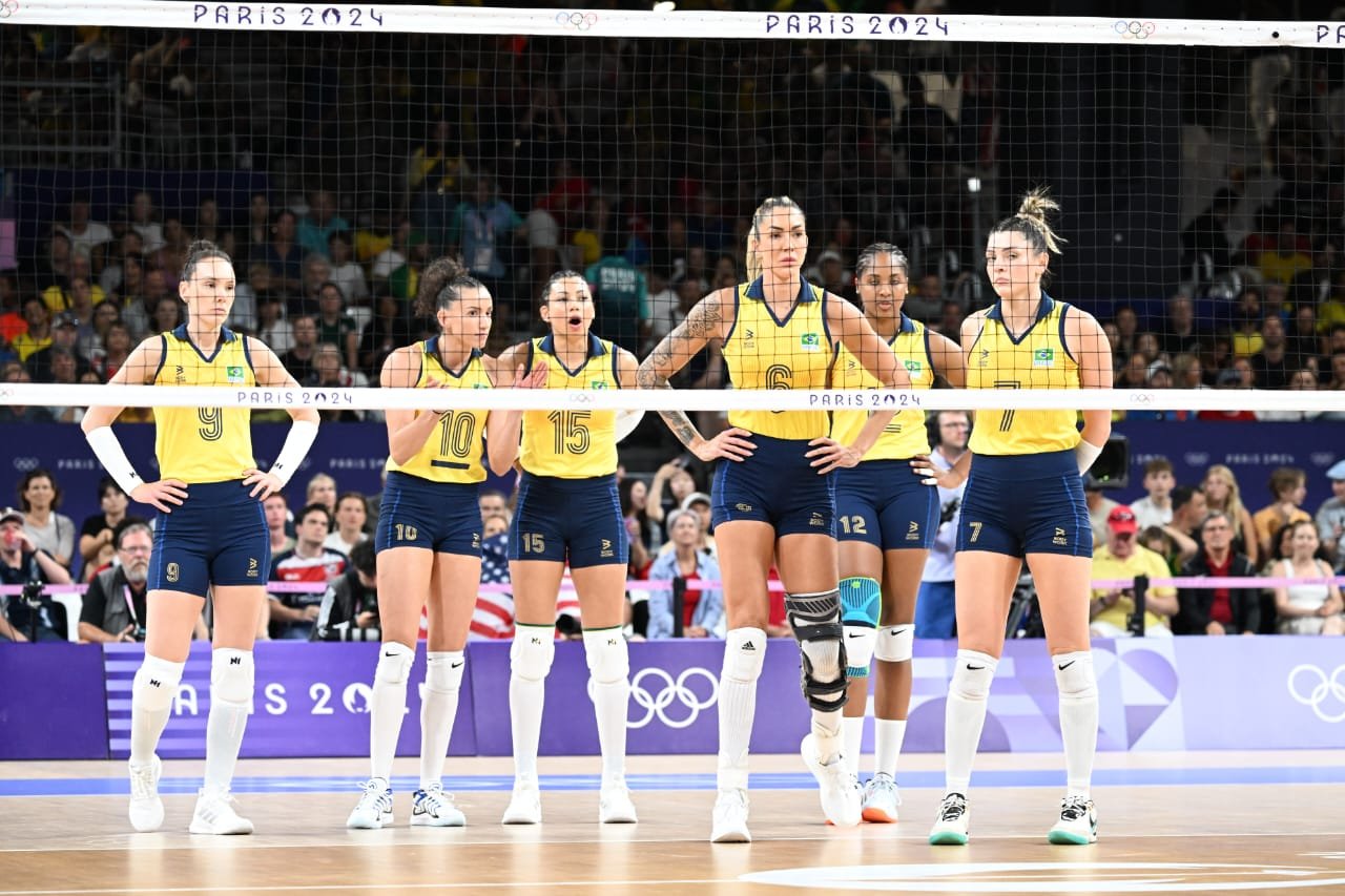 Brasil perdeu para os Estados Unidos e vai disputar medalha de bronze em Paris 2024 (foto: Leandro Couri/EM/D.A Press)