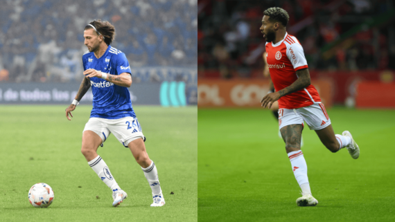 Jogadores de Cruzeiro e Internacional (foto: Ramon Lisboa/EM/D.A Press; Ricardo Duarte/Internacional

)