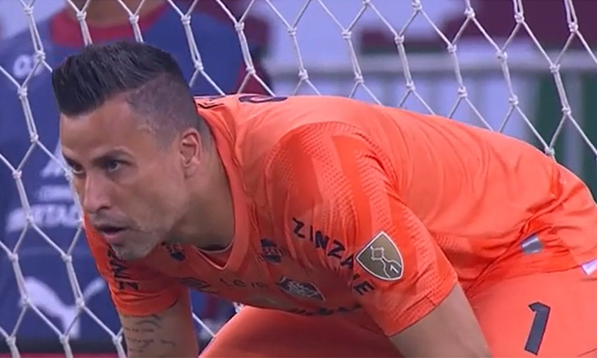 Fábio pegou dois pênaltis em Fluminense x Grêmio (foto: Reprodução/Conmebol)