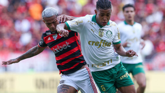 Flamengo e Palmeiras empataram por 1 a 1 (foto: Cesar Greco/Palmeiras)